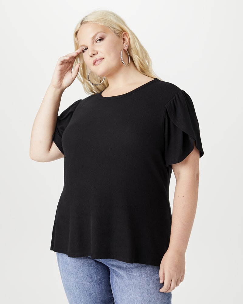 Front of plus size Genesis Tulip-Sleeve Tee by Meri Skye | Dia&Co | dia_product_style_image_id:143925